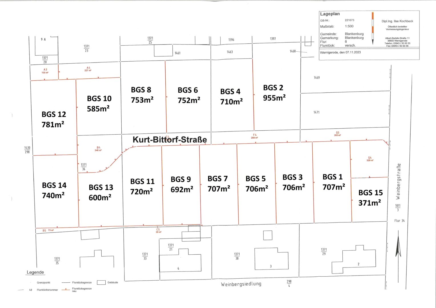 Plan Grundstücke mit Nummer